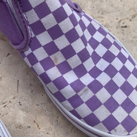 Purple & White Checkered Vans Size 5 - Picture 7 of 10